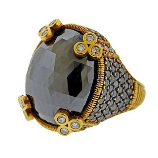 Judith Ripka 23ct Black Diamond 18k Gold Ring