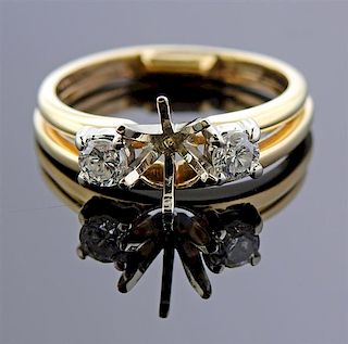 A. Jaffe 14k Gold Diamond Bridal Engagement Ring Setting