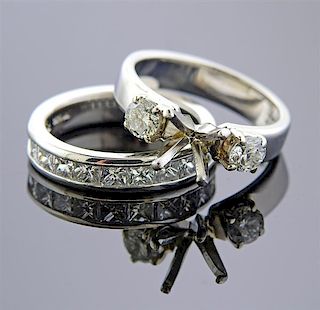 Platinum Diamond Bridal Wedding Ring  Mounting Set