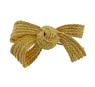 Buccellati 18k Gold Bow Brooch Pin 