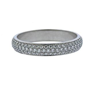 Cartier Diamond 18k Gold Eternity Wedding Band Ring
