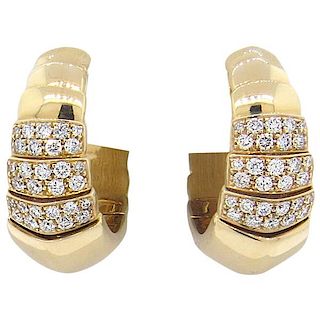 Mattia Cielo Armadillo Diamond 18k Gold Hoop Earrings