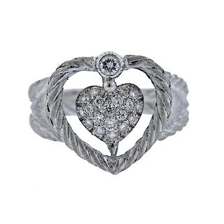 Buccellati Diamond 18k Gold Heart Ring