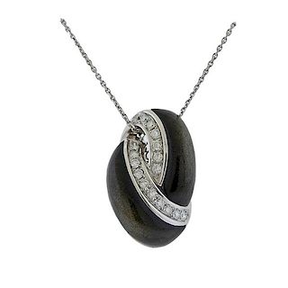 Chimento 18k Gold Diamond Obsidian Pendant Necklace