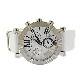 Tiffany &amp; Co Atlas Chronograph Steel White Watch T10022944