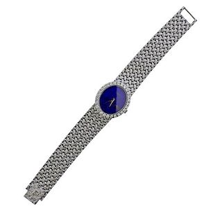 Piaget 18k Gold Lapis Dial Diamond Watch 