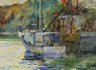 Steven Trefonides (American, b. 1926)      Fishing Boats, Campobello Island, New Brunswick
