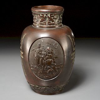 Chinese bronze longevity vase
