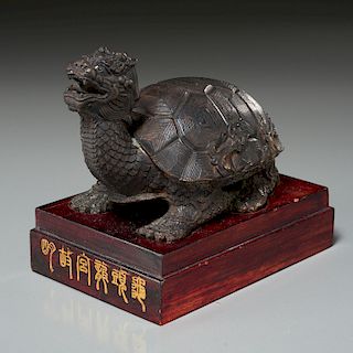 Chinese bronze Dragon-Turtle