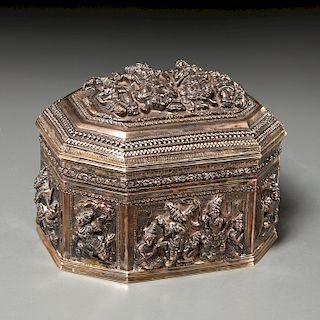 Large Burmese silver box