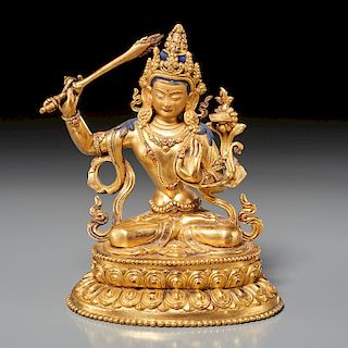 Sino-Tibetan gilt bronze Buddha