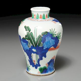 Chinese wucai glazed porcelain meiping