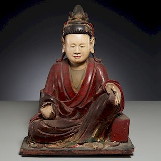 Southern Chinese polychromed wood Buddha