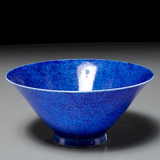 Chinese powder blue glazed porcelain bowl