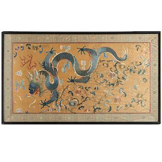 Large Chinese silk embroidered panel