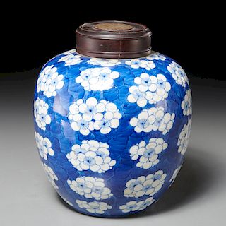 Chinese blue and white Hawthorne ginger jar