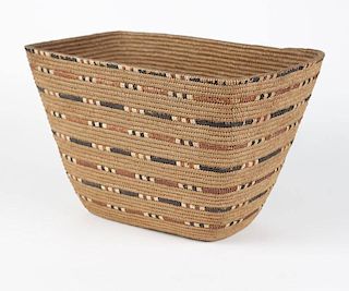 A Northwest Coast coiled burden basket