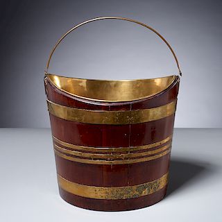 George III brass bound peat bucket