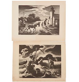 Thomas Hart Benton, (2) lithographs