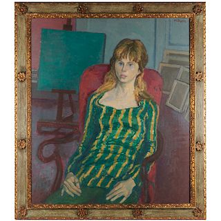 Moses Soyer, large scale oil on canvas