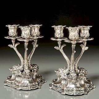 Federico Buccellati, pair silver candelabra