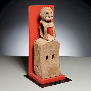 Dogon carved wood monkey mask, ex-museum
