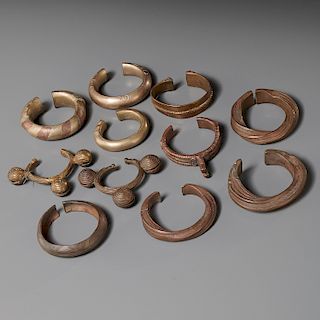 (11) West African tribal currency cuffs