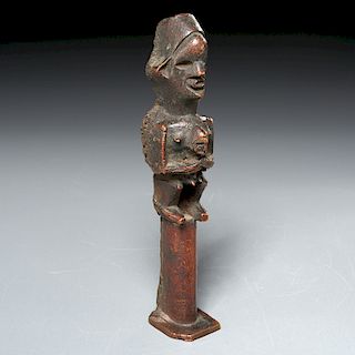 Lulua Peoples, bronze fertility fetish, ex-museum