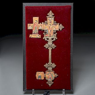 Ethiopian Processional Coptic cross with icons