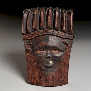 Bassa Peoples, carved Sande society mask