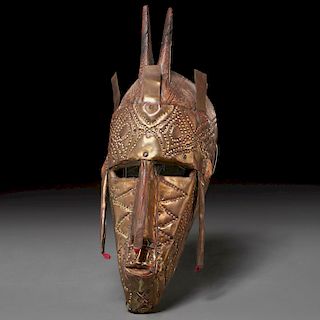 Bambara Marka Peoples, brass "kore" mask