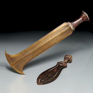 Kuba People, ceremonial dagger and short sword