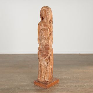 Lorrie Goulet, chip carved wood floor sculpture