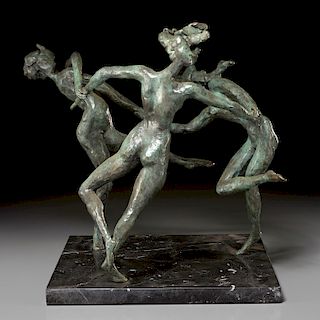 Elbert Weinberg, bronze sculpture, 1990
