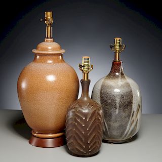 Design Technics, (3) pottery table lamps