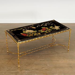 Nice Bagues style bronze, lacquer coffee table