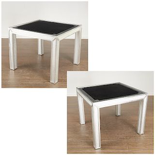 Lloyd Paxton, pair of silvered wood game tables