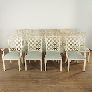 Set (12) Chinese Chippendale style dining chairs