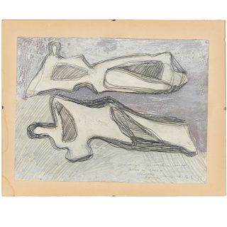 Henry Moore (attrib.), pencil and oil, 1937