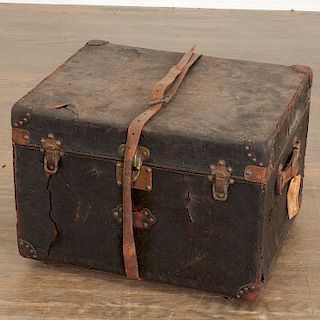 Antique Louis Vuitton small leather trunk