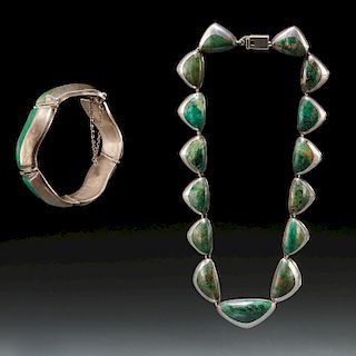 Enrique Ledesma, silver necklace and bracelet