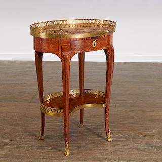 Louis XV/XVI style parquetry side table