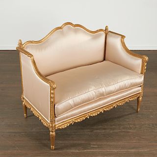 Nice Louis XVI style giltwood settee