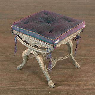 Continental painted curule tabouret