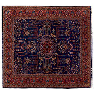 Old blue Mohajeran Sarouk carpet