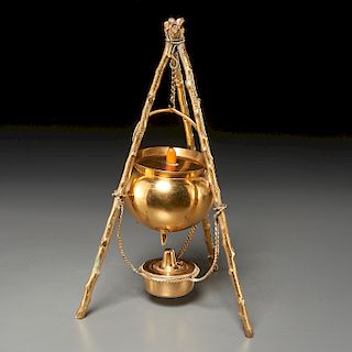 Austrian bronze cauldron-form fragrance lamp