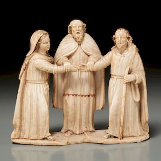 Spanish Colonial School, alabaster figural group