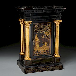 Continental brass-Inlaid boulle tabletop cabinet