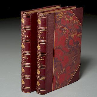 BOOKS: (2) vols De La Fontaine 1883 fine binding