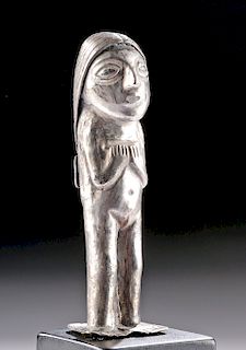 Miniature Inca Silver Female Figure / Capacocha